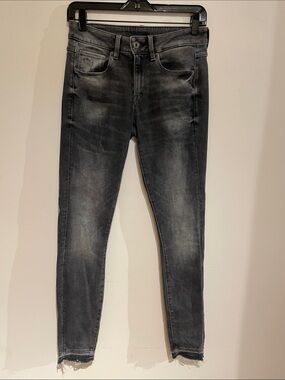 G-Star Womens Skinny Jeans in Washed Black